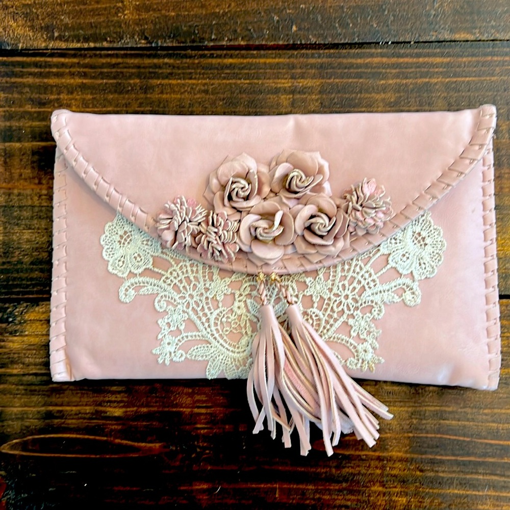 Pink Floral shoulder bag/clutch